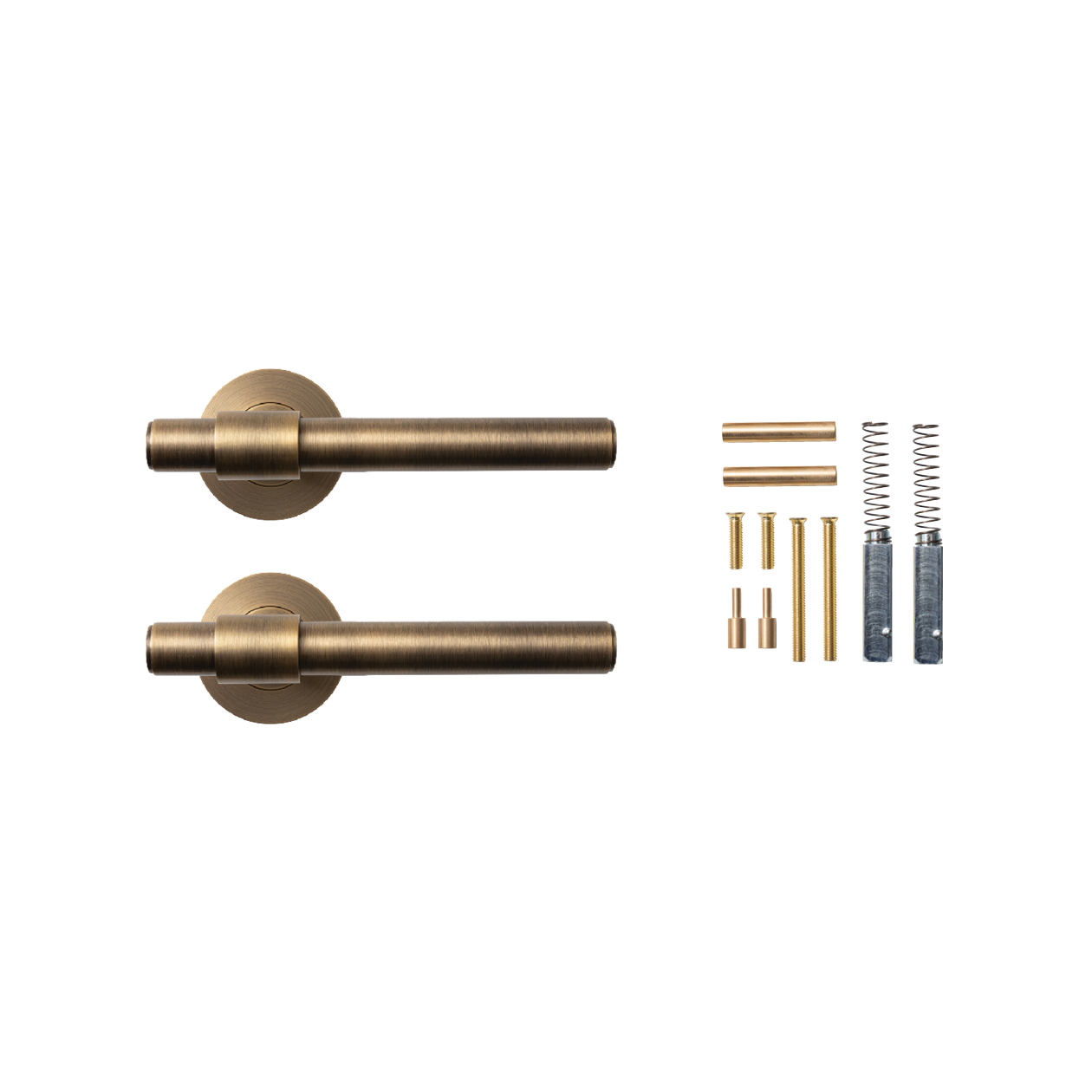 Momo Belgravia Plain Lever Handle Set Dark Brushed Brass (2)