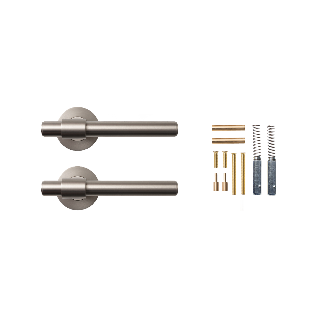 Momo Belgravia Plain Lever Handle Set Dull Brushed Nickel (2)