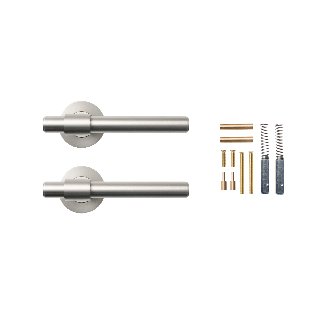 Momo Belgravia Plain Lever Handle Set Dull Brushed Nickel (2)