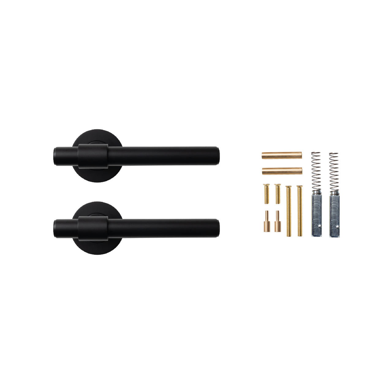 Momo Belgravia Plain Lever Handle Set Matt Black (2)