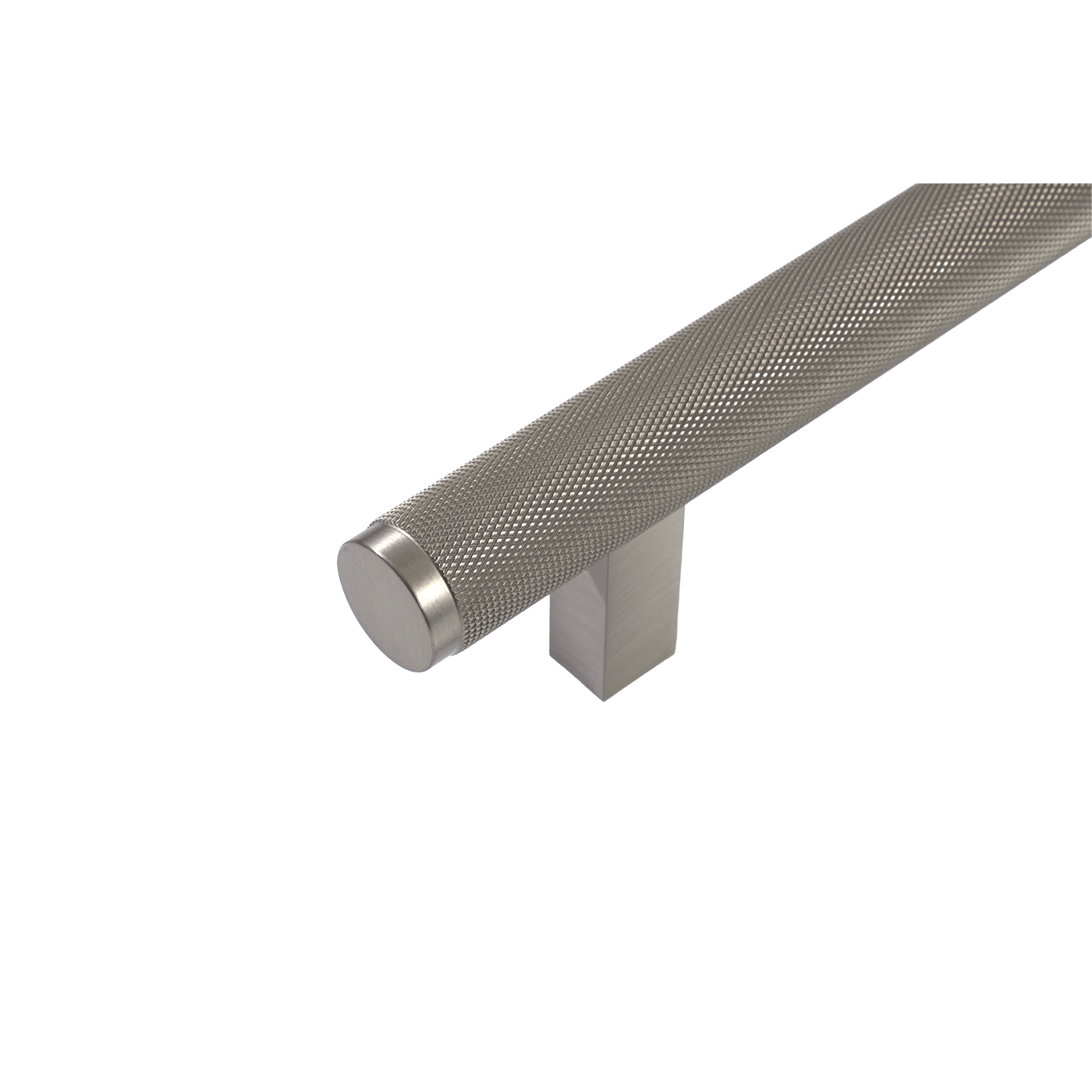 Momo Bellevue Solid Brass Knurled Door Pull With Back to Back Fixing In Dull Brushed Nickel (2)