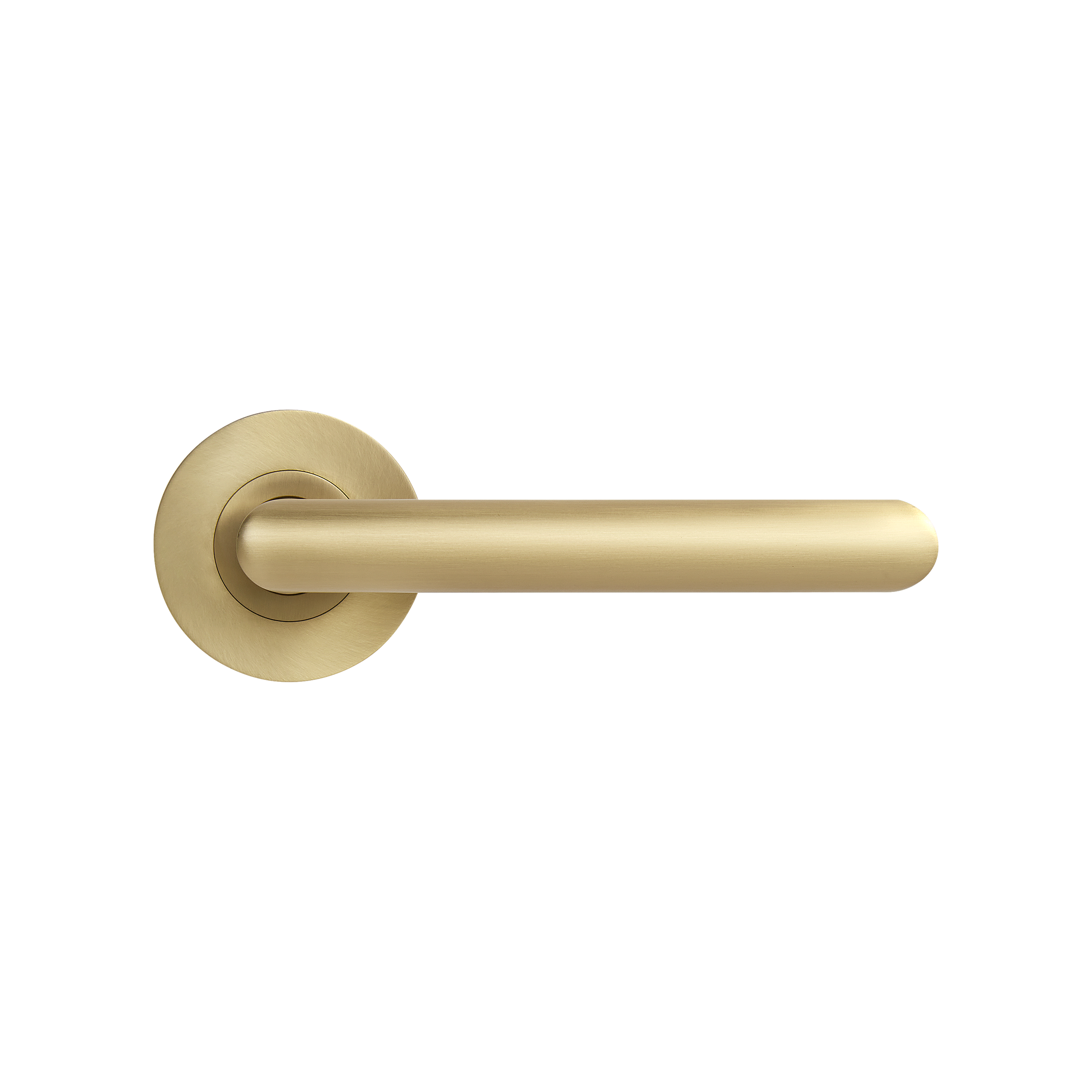 Momo Bellevue Plain Lever Handle Set With Return Brushed Satin Brass
