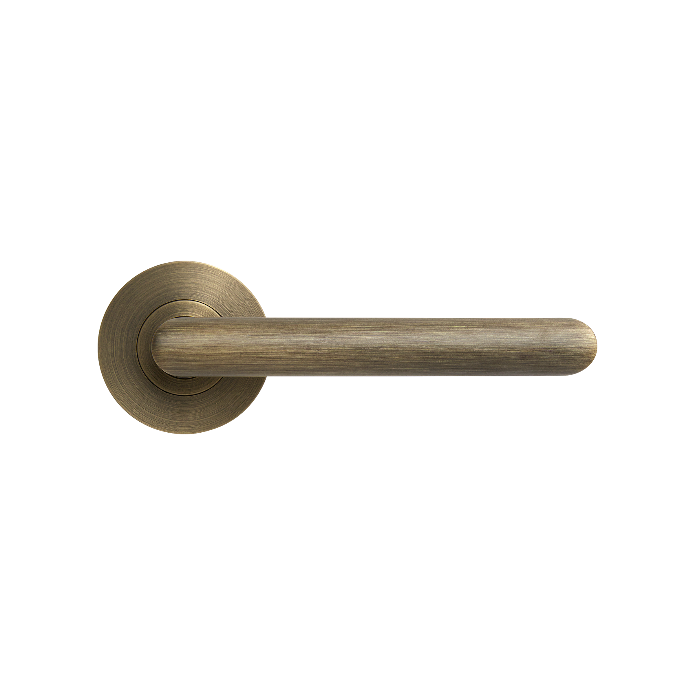 Momo Bellevue Plain Lever Handle Set With Return Dark Brushed Brass