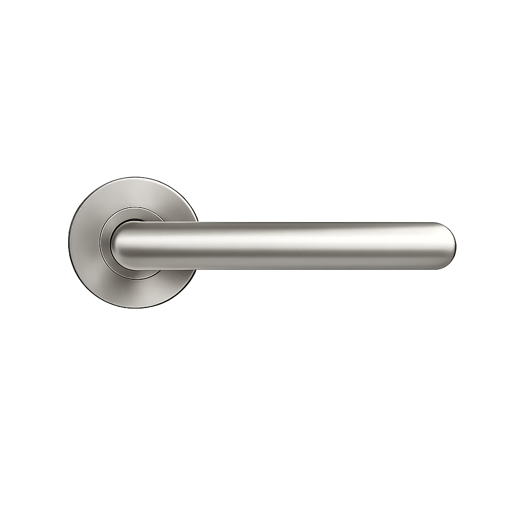 Momo Bellevue Plain Lever Handle Set With Return Dull Brushed Nickel