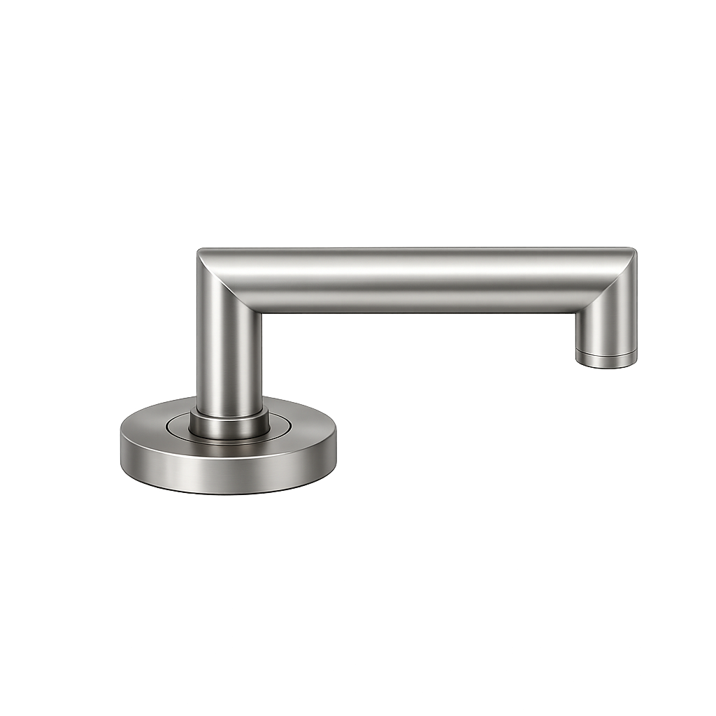 Momo Bellevue Plain Lever Handle Set With Return Dull Brushed Nickel (2)