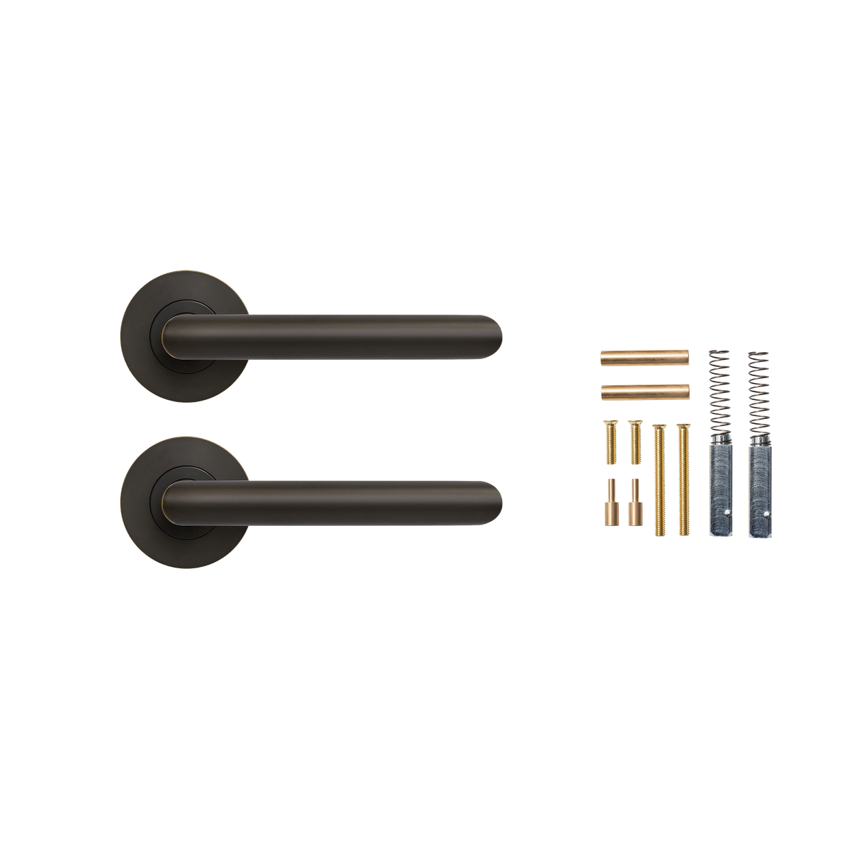 Momo Bellevue Plain Lever Handle Set With Return Dark Bronze (1)