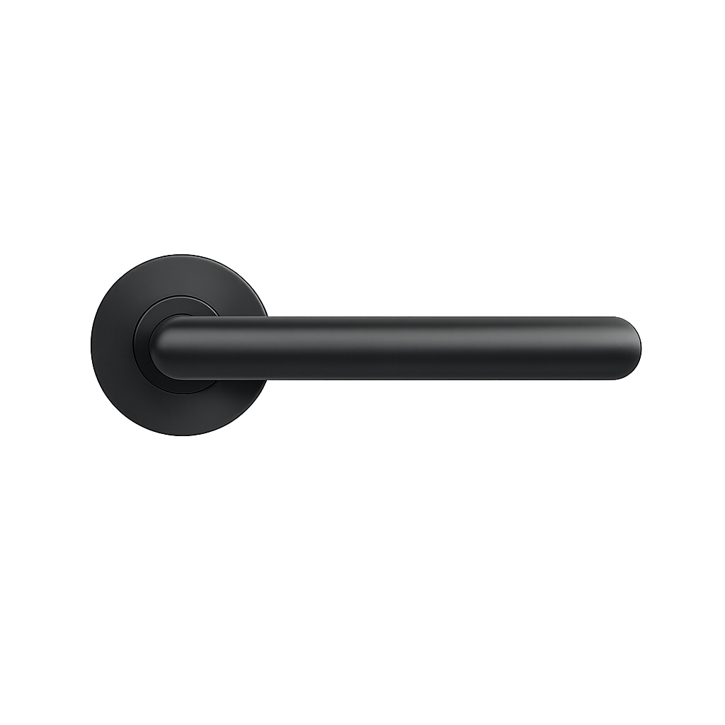 Momo Bellevue Plain Lever Handle Set With Return Matt Black