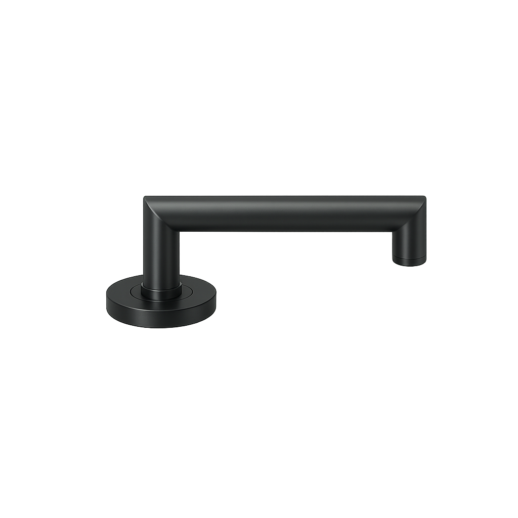 Momo Bellevue Plain Lever Handle Set With Return Matt Black (2)