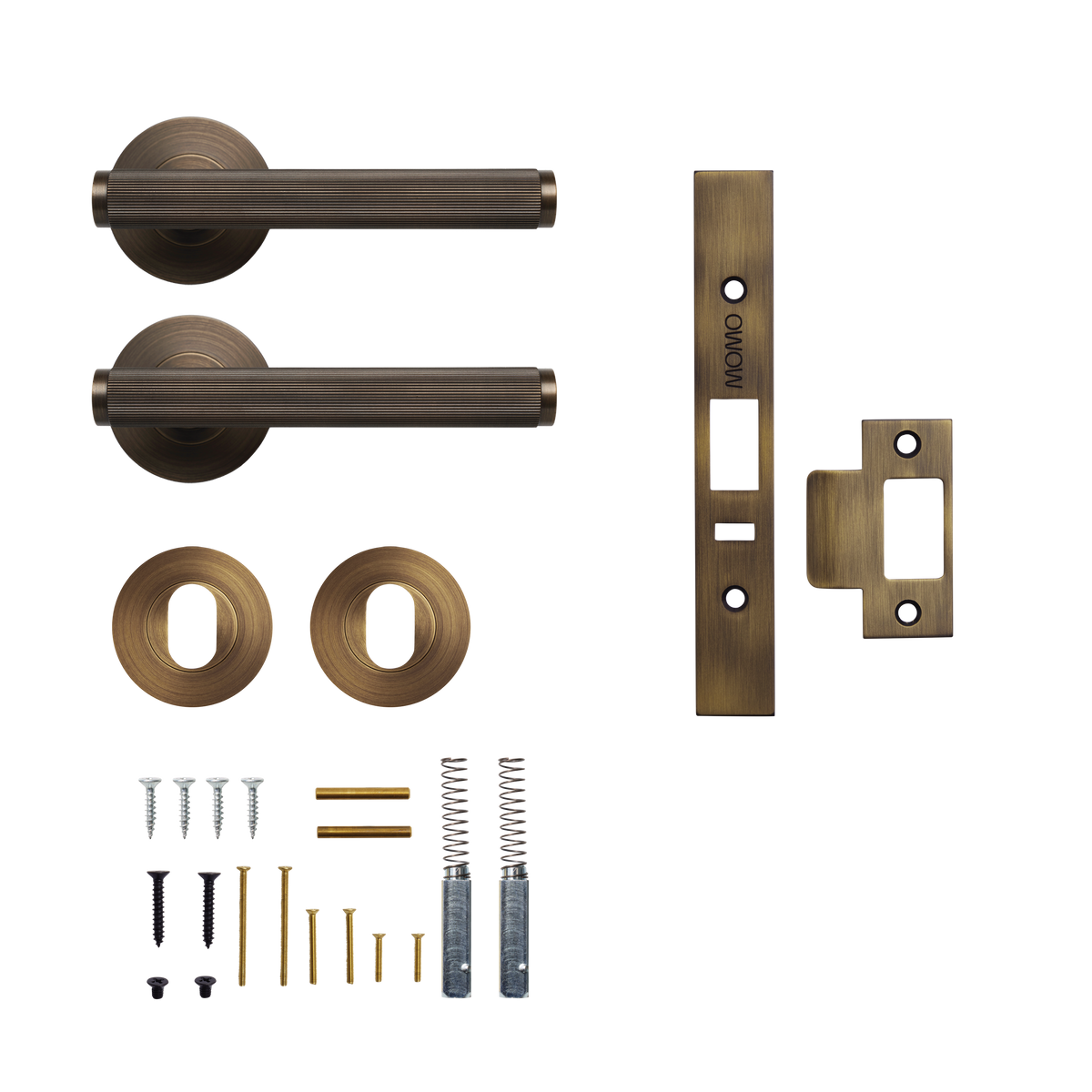 Momo Bellevue Lined Solid Brass Lever Entrance Set to Suit Dormakaba MS2600 and MS2900 Series locks in Bronze