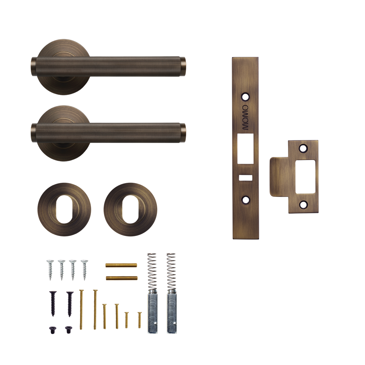 Momo Bellevue Lined Solid Brass Lever Entrance Set to Suit Dormakaba MS2600 and MS2900 Series locks in Bronze