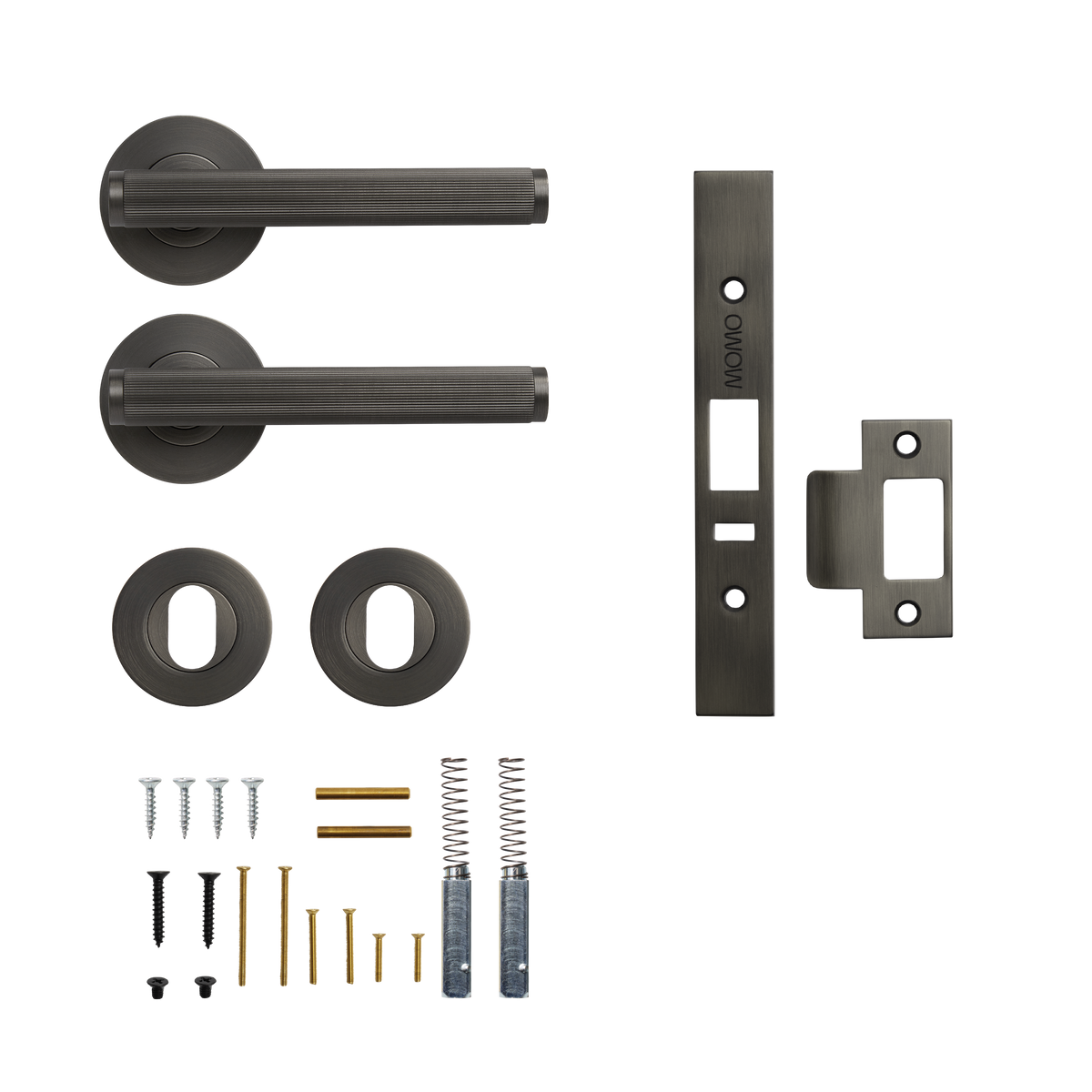 Momo Bellevue Lined Solid Brass Lever Entrance Set to Suit Dormakaba MS2600 and MS2900 Series locks in Gunmetal