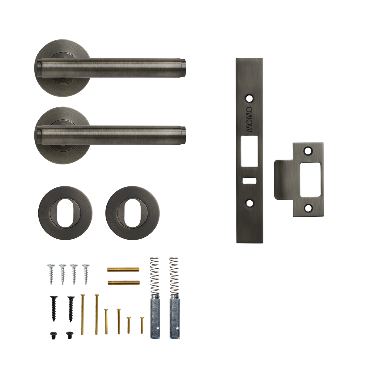 Momo Bellevue Plain Solid Brass Lever Entrance Set to Suit Dormakaba MS2600 and MS2900 Series locks in Gunmetal