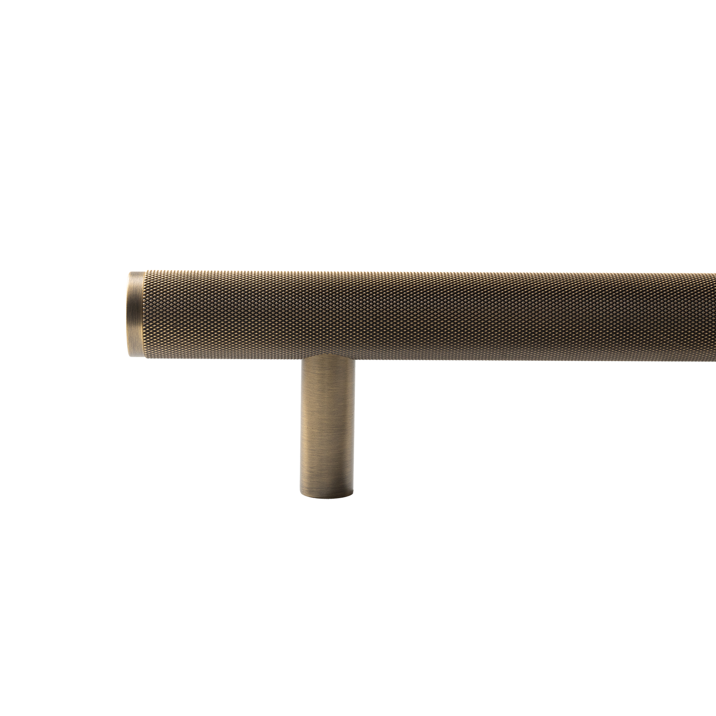 Momo Bellevue Solid Brass Knurled Entrance Pull Handle In Dark Brushed Brass (2)