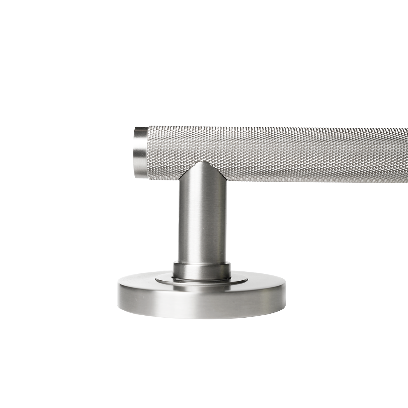 Momo Bellevue Solid Brass Knurled Lever Entrance Set In Dull Brushed Nickel (3)