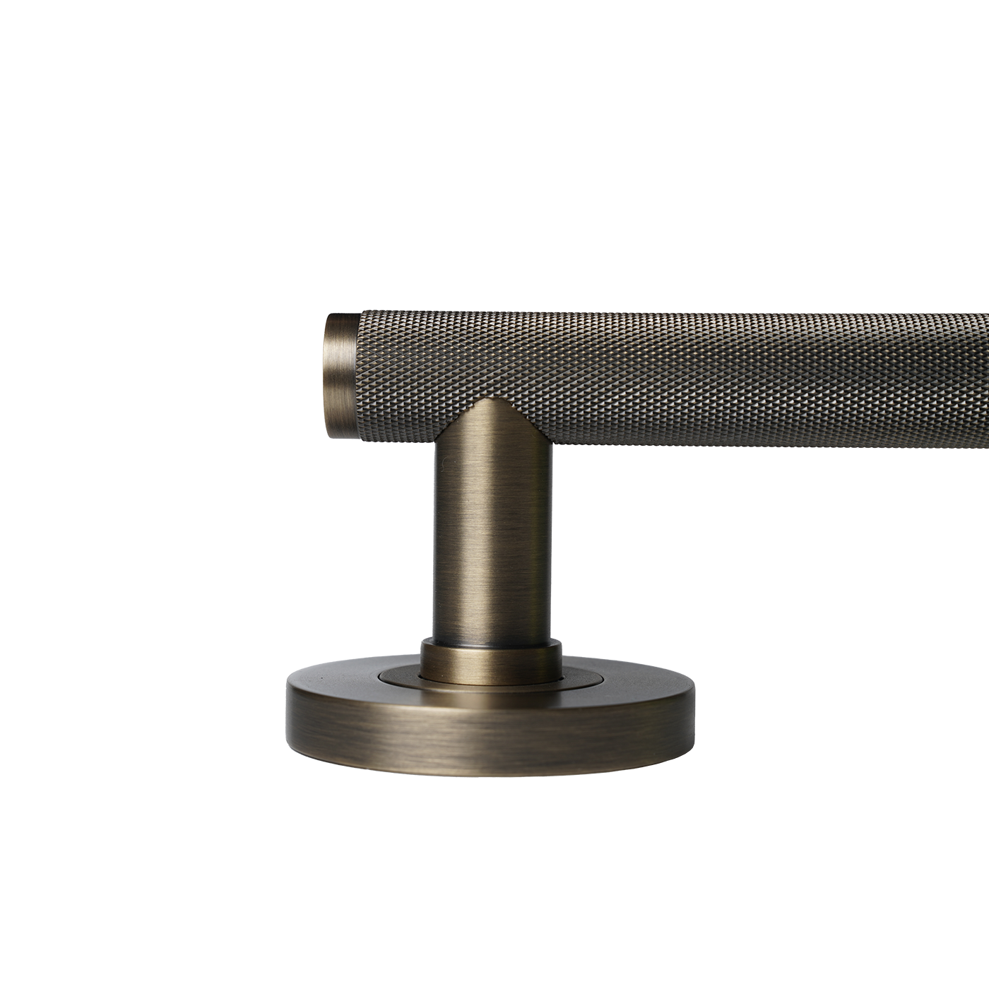 Momo Bellevue Solid Brass Knurled Mortice Lock Privacy Lever Set In Dark Brushed Brass (3)