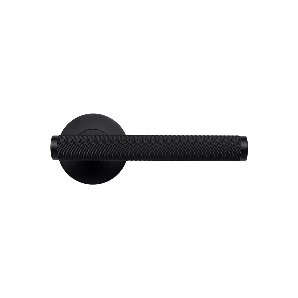 Momo Bellevue Knurled Solid Brass Lever Entrance Set to Suit Dormakaba MS2600 and MS2900 Series locks in Matt Black (1)