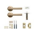 Momo Bellevue Solid Brass Lined Tubular Latch Passage Lever Set In Brushed Satin Brass