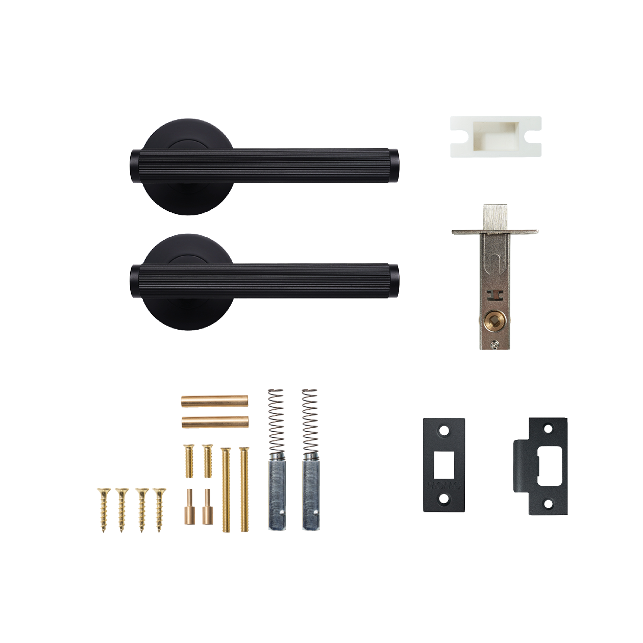 Momo Bellevue Solid Brass Lined Tubular Latch Passage Lever Set In Matt Black
