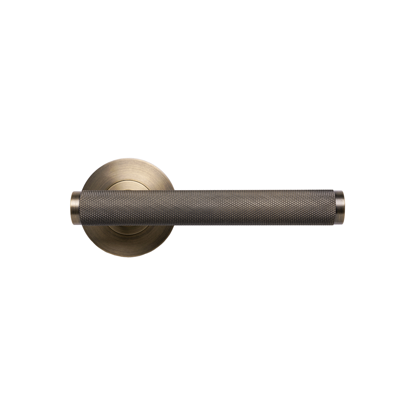 Momo Bellevue Solid Brass Knurled Lever Entrance Set In Dark Brushed Brass (1)