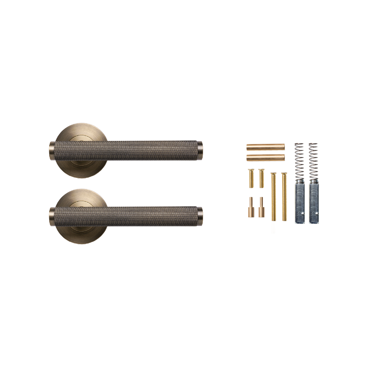 Momo Bellevue Knurled Lever Handle Set Dark Brushed Brass (2)