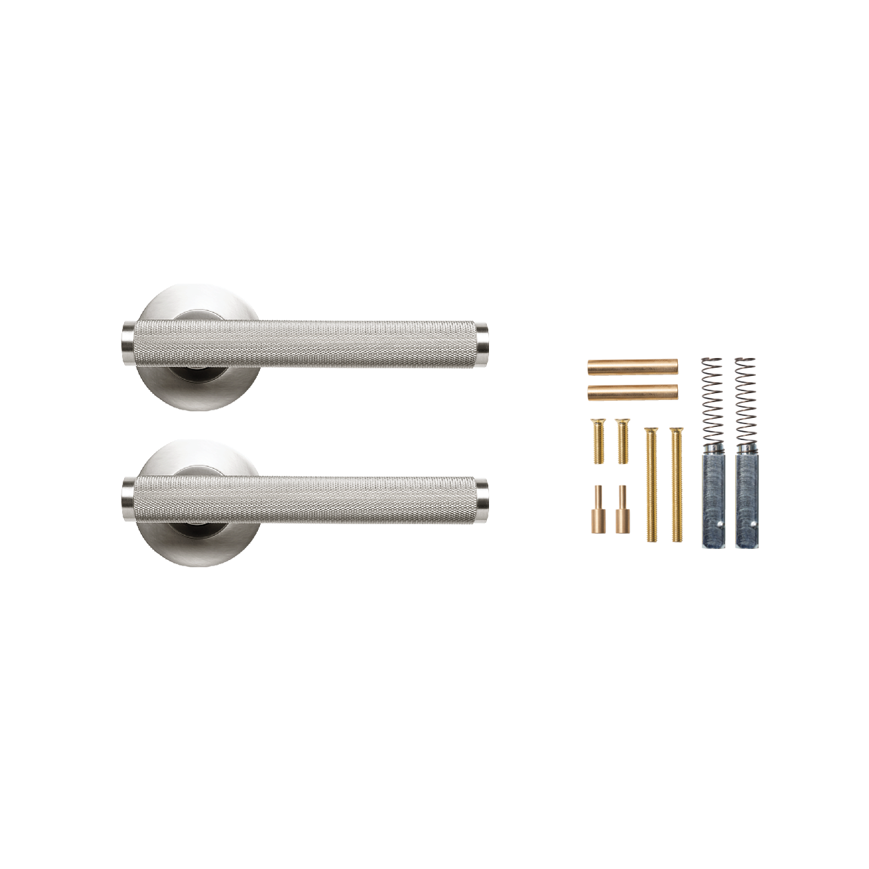 Momo Bellevue Knurled Lever Handle Set Dull Brushed Nickel (2)