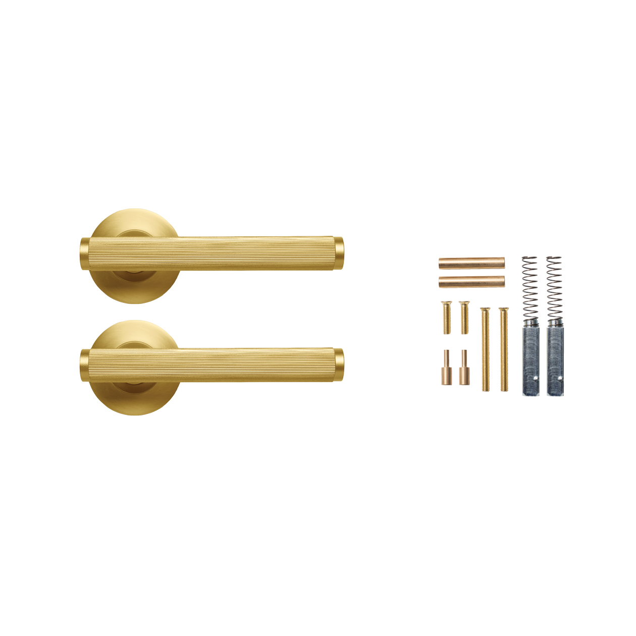Momo Bellevue Lined Lever Handle Set Brushed Satin Brass (2)