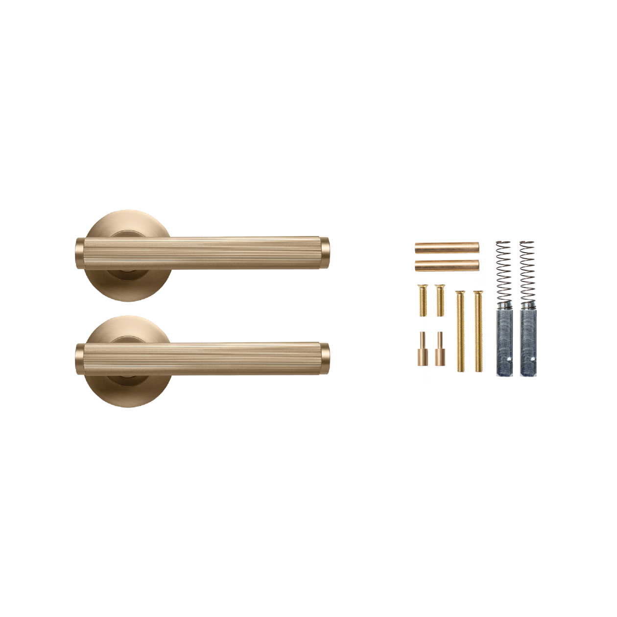 Momo Bellevue Lined Lever Handle Set Brushed Satin Brass (2)