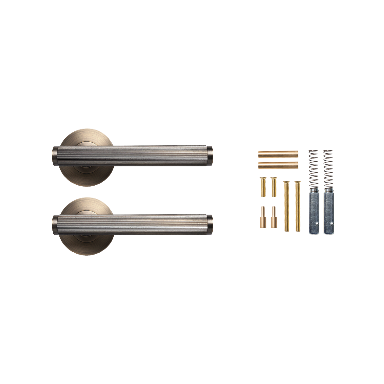 Momo Bellevue Lined Lever Handle Set Dark Brushed Brass (2)