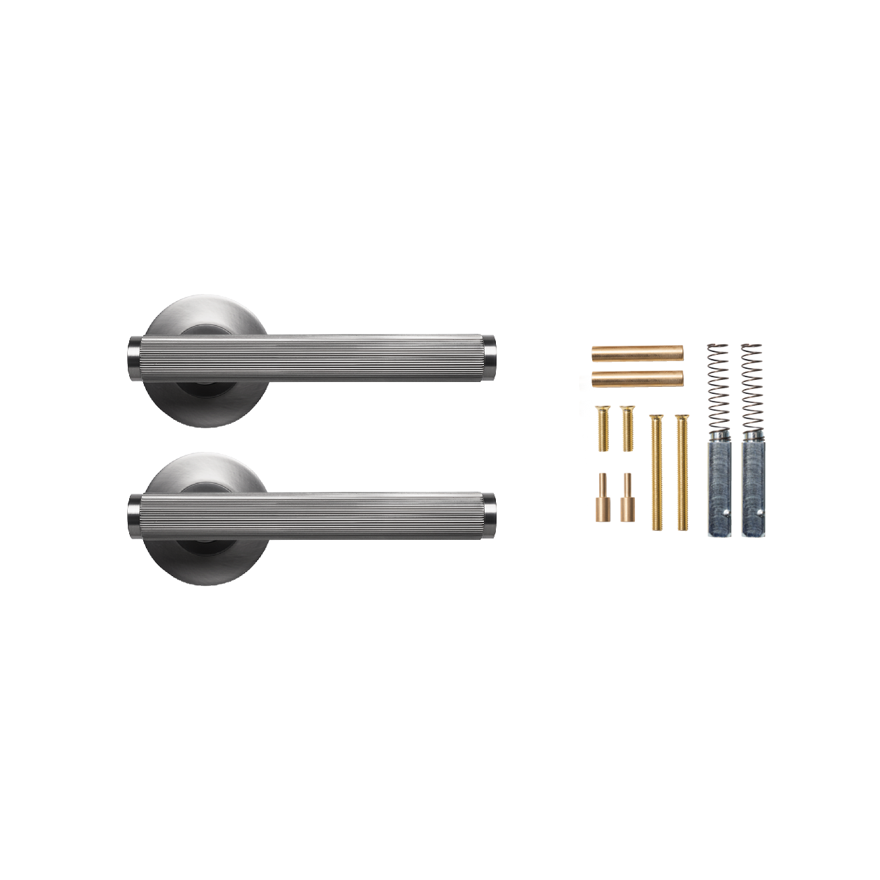 Momo Bellevue Lined Lever Handle Set Dull Brushed Nickel (2)