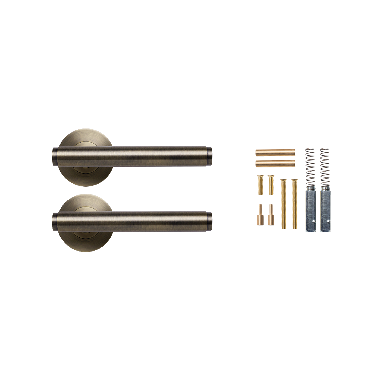 Momo Bellevue Plain Lever Handle Set Dark Brushed Brass (2)