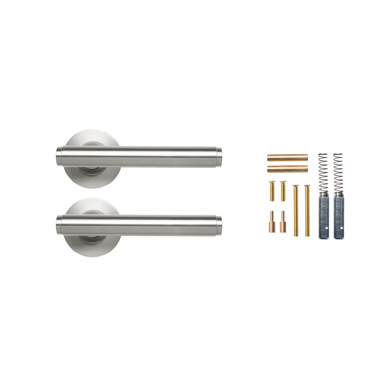 Momo Bellevue Plain Lever Handle Set Dull Brushed Nickel (2)