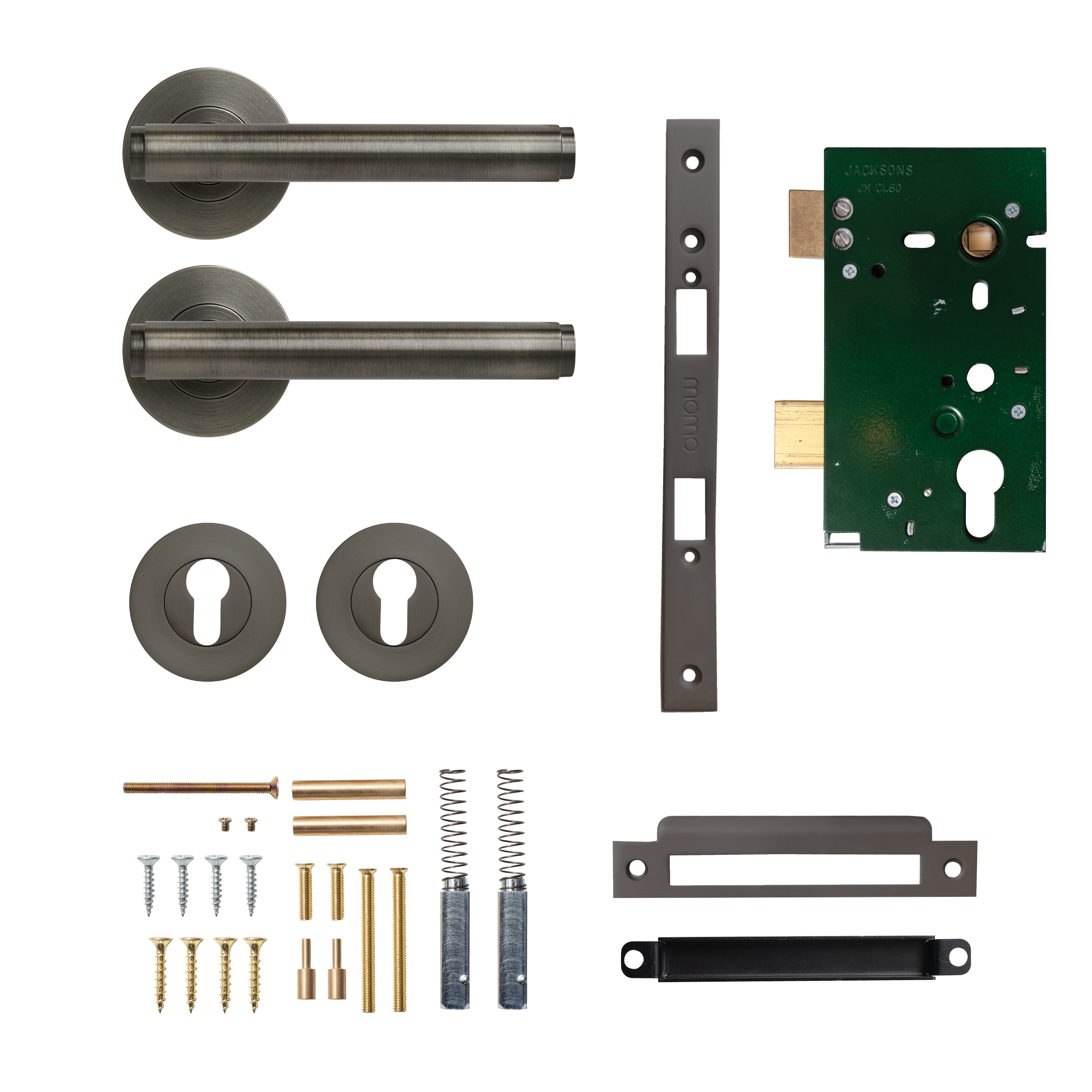 Momo Bellevue Solid Brass Plain Lever Entrance Set In Gunmetal