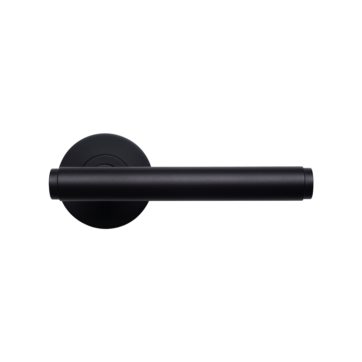Momo Bellevue Solid Brass Plain Lever Entrance Set In Matt Black (1)