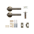 Momo Bellevue Solid Brass Plain Tubular Latch Passage Lever Set In Dark Brushed Brass