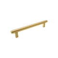 Momo Bellevue Plain Bar Pull Solid Brass 160mm in Brushed Satin Brass