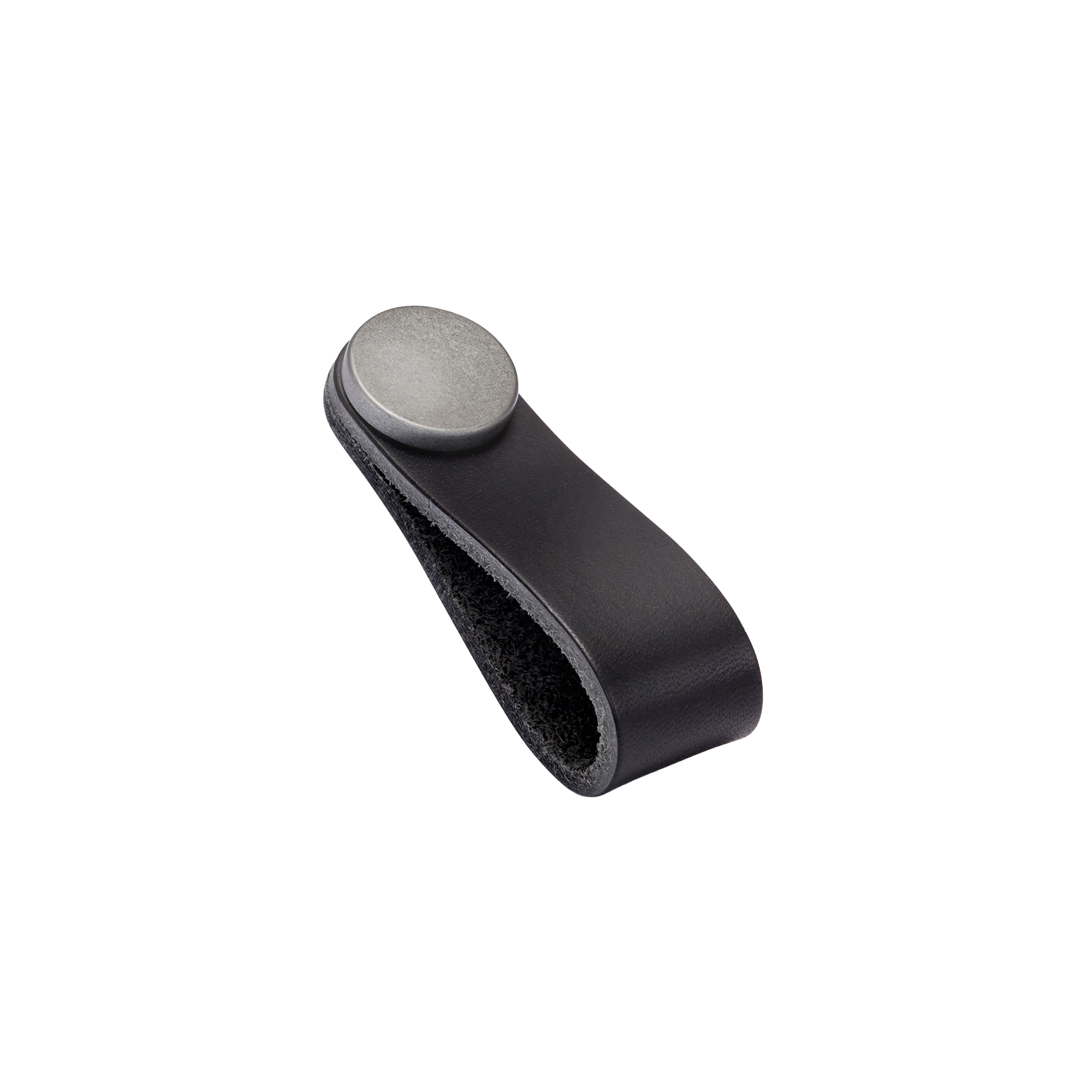 Momo Flexa Leather Pull 70mm in Black with Pewter Buttons