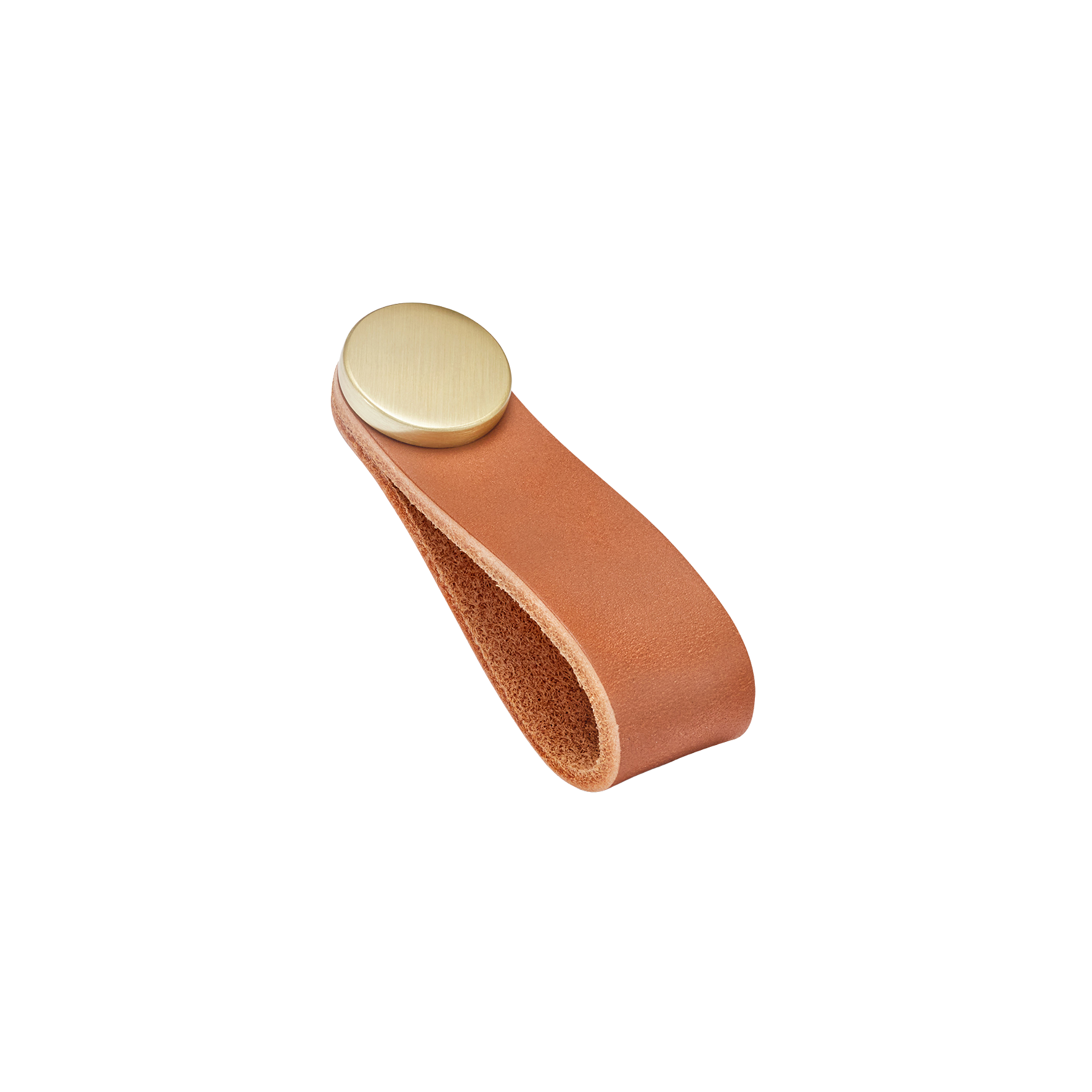 Momo Flexa Leather Pull 70mm in Light Tan with Brass Buttons