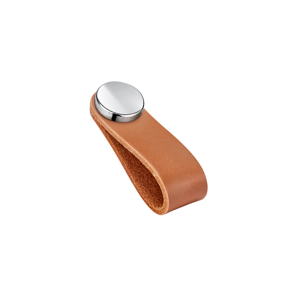 Momo Flexa Leather Pull 70mm in Light Tan with Chrome Plated Buttons