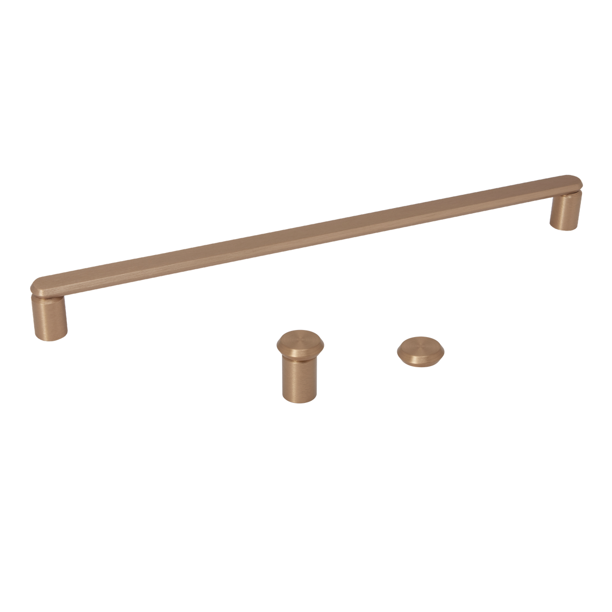Momo Fase Shower D Handle 320mm and Knob Kit in Brushed Dark Brass