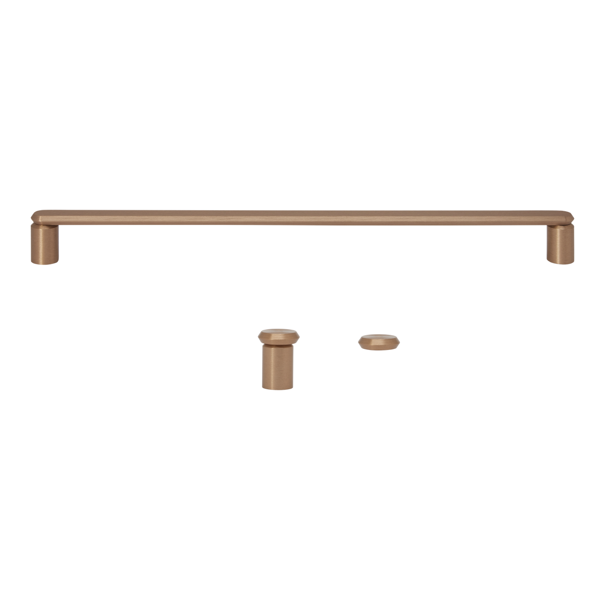 Momo Fase Shower D Handle 320mm and Knob Kit in Brushed Dark Brass (1)