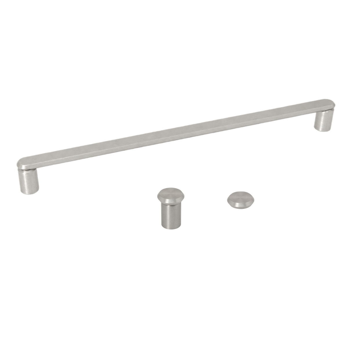Momo Fase Shower D Handle 320mm and Knob Kit in Dull Brushed Nickel
