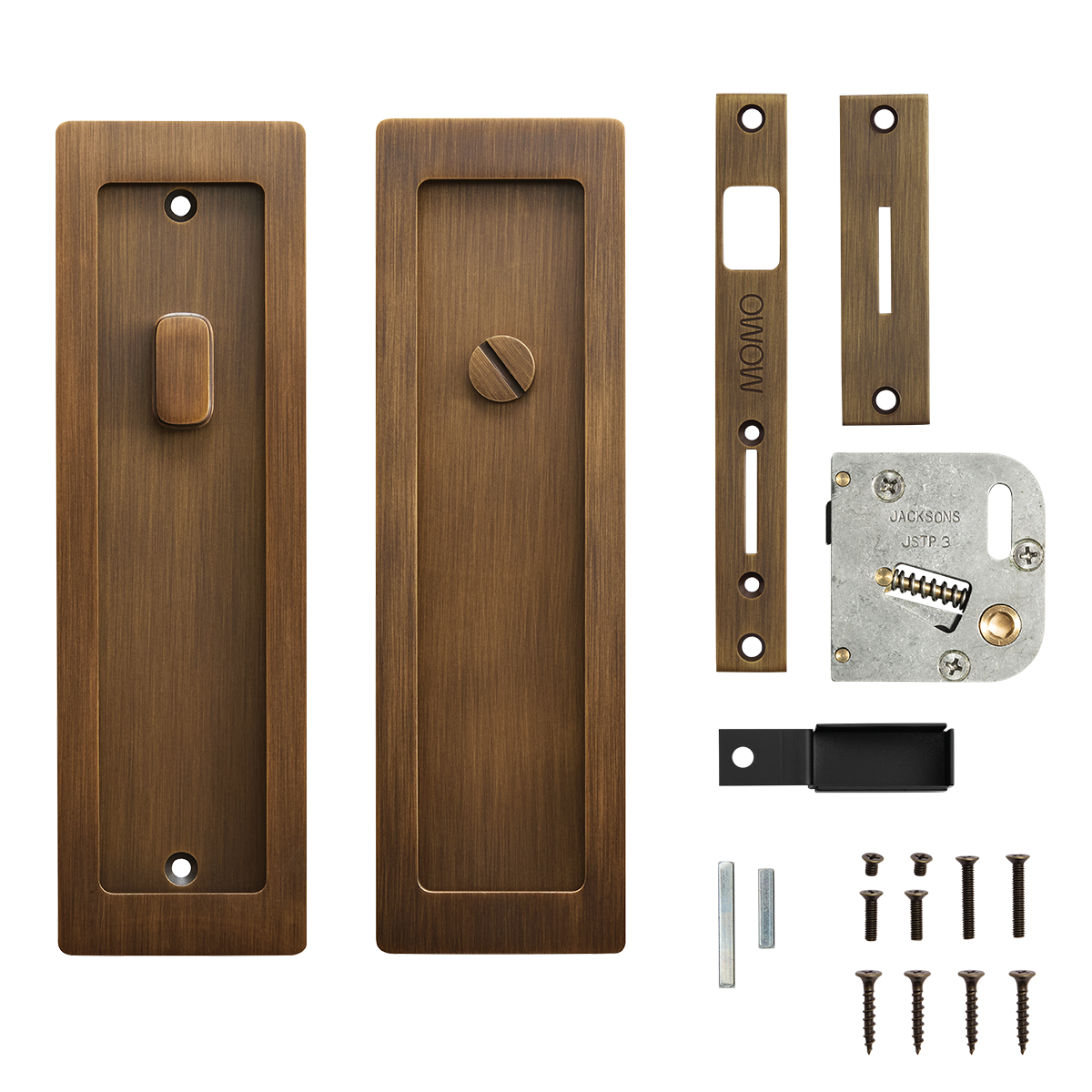 Momo Cavity Slider Flush Pull Privacy Lock Kit In Bronze (4)
