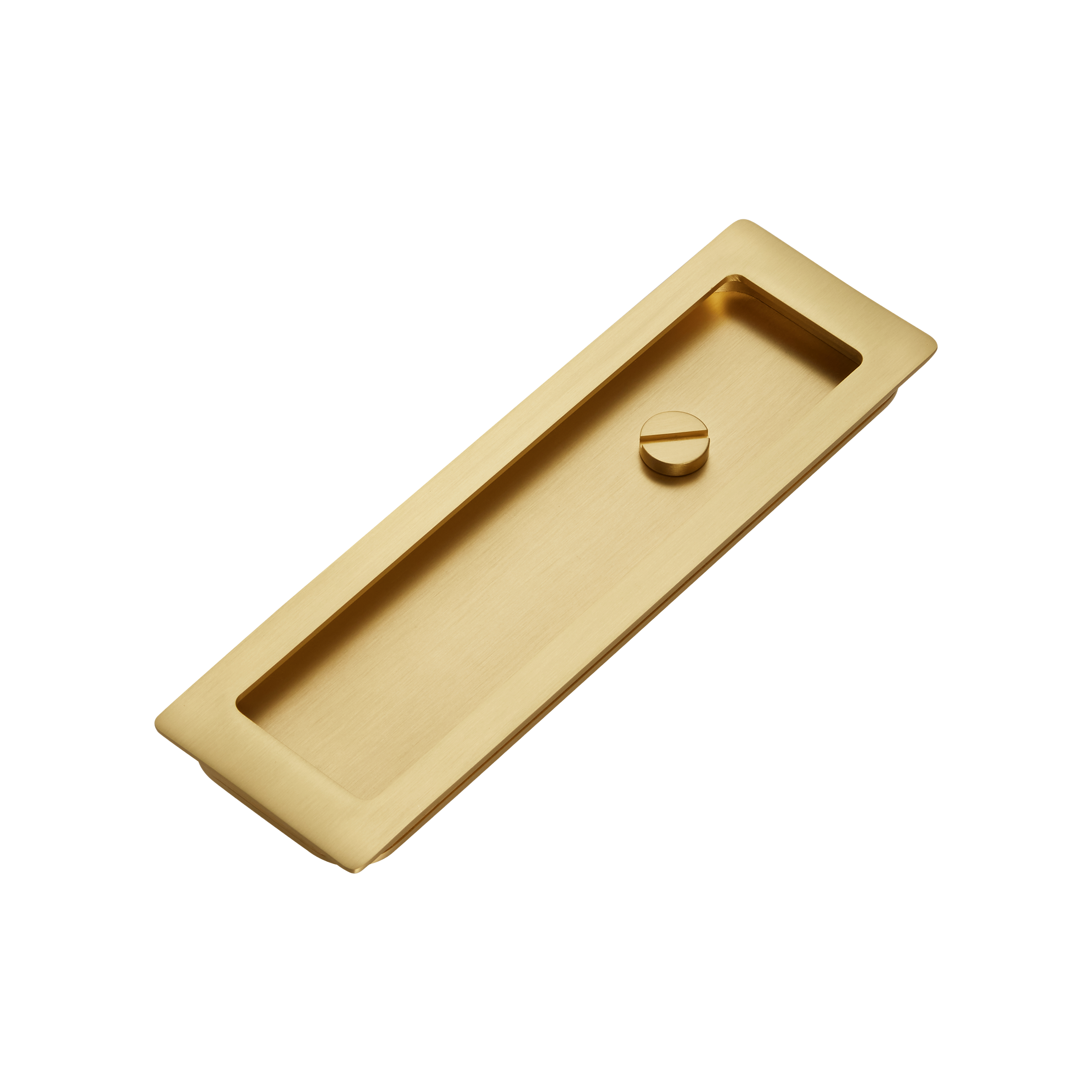 Momo Handles Cavity Slider Flush Pull Privacy Lock kit Brushed Satin Brass (2)