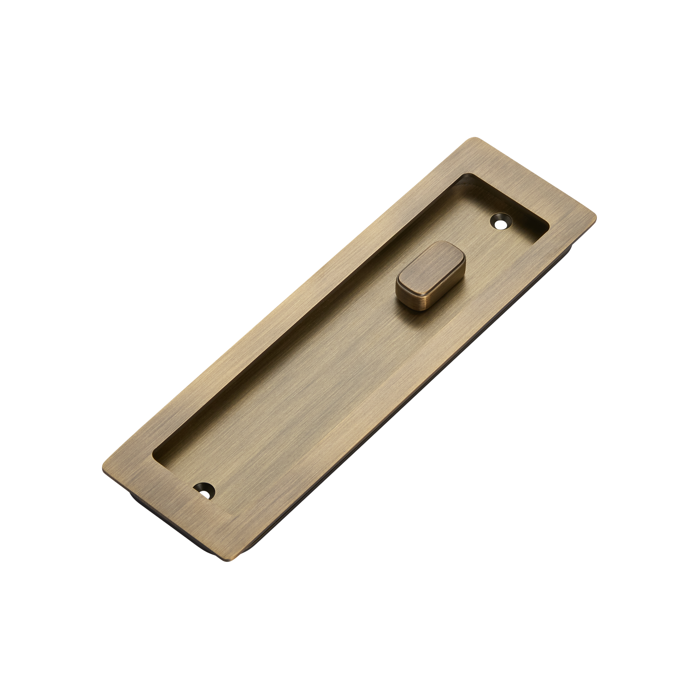 Momo Handles Cavity Slider Flush Pull Privacy Lock kit Dark Brushed Brass