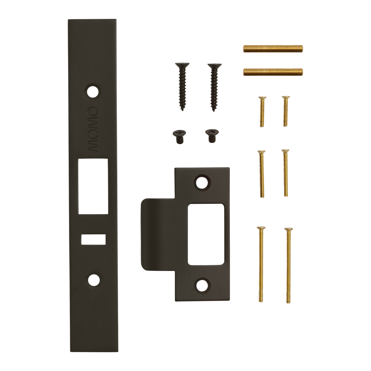 Momo Solid Brass Lock Forend and Striker Kit to suit Dormakaba MS2600 and MS2900 Series in Dark Bronze