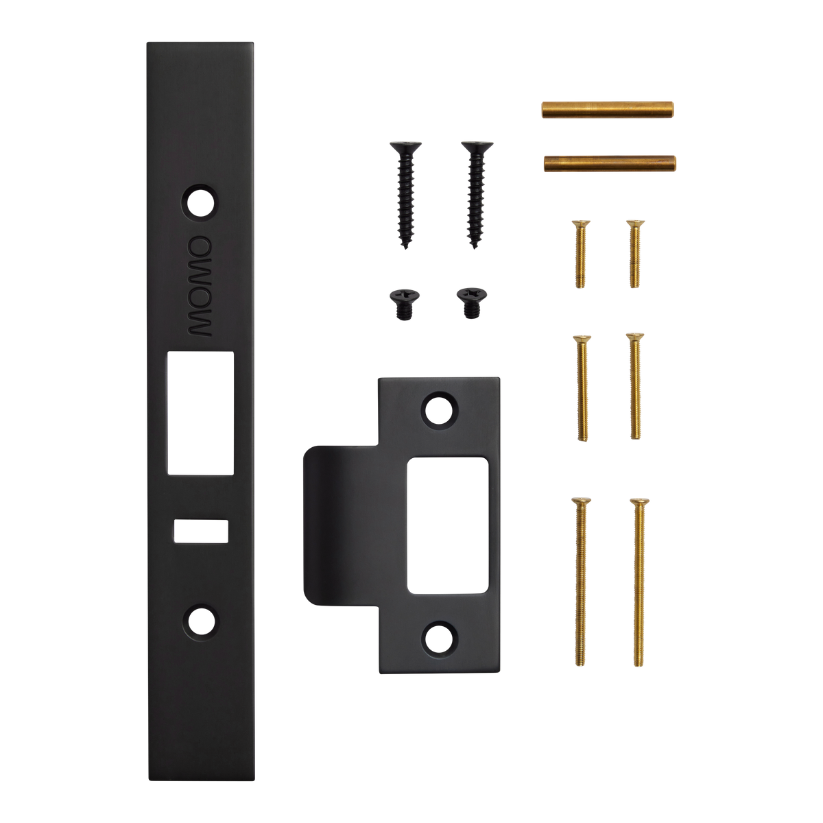 Momo Solid Brass Lock Forend and Striker Kit to suit Dormakaba MS2600 and MS2900 Series in Matt Black