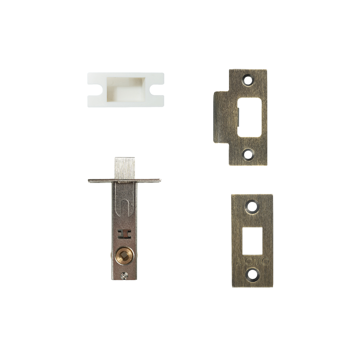 Momo Tubular Latch Accessories Set with Screws Dark Brushed Brass