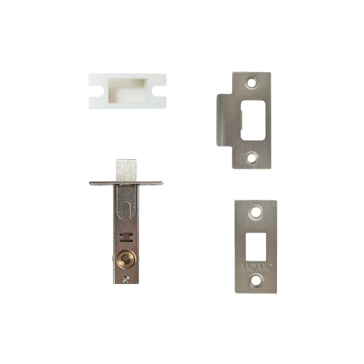 Momo Tubular Latch Accessories Set with Screws Dull Brushed Nickel