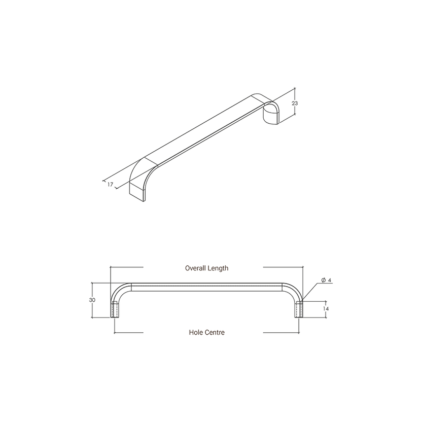 Momo Sense Mini D Handle 160mm in Brushed Dark Brass – Momo Handles