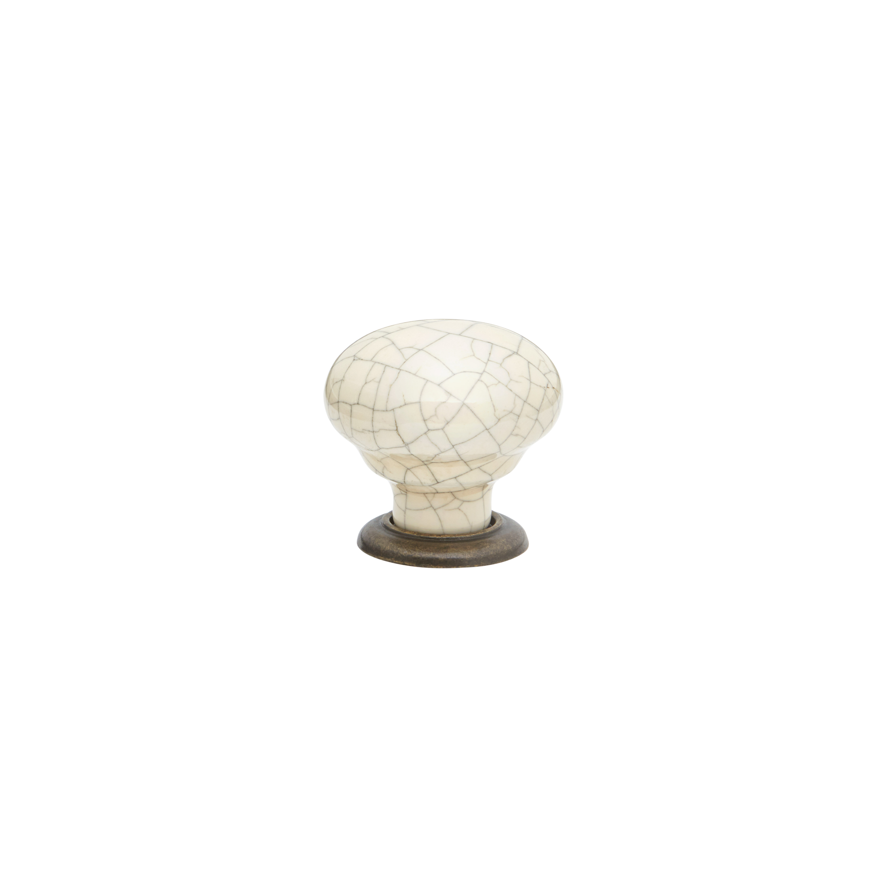 Momo Trianon Round Knob 35mm in Cream Crackle & Antique Brass (1)
